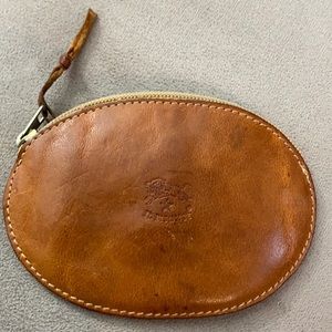 IL Bisonte Vintage change purse tan leather